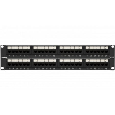 Патч-панель неэкранированная DKC 2U 19 дюйм RJ45 CAT5е 48 портов (RN5PPU242) водонепроницаемые разъемы rj45 cat8 5 шт