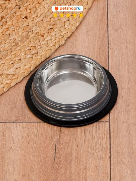 Миски Tappi миски Миска металлическая, серая,  с прорезиненным дном, 235 мл (235 мл)