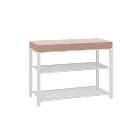 Банкетка для обуви с сиденьем белая/бежевая ЗМИ Торонто 23S