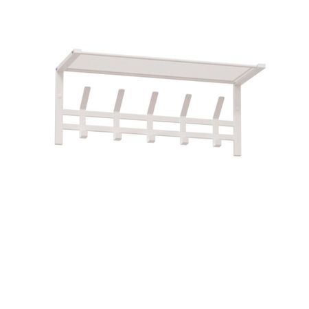 Вешалка настенная с полкой металлическая 5 крючков белая ЗМИ Торонто 21