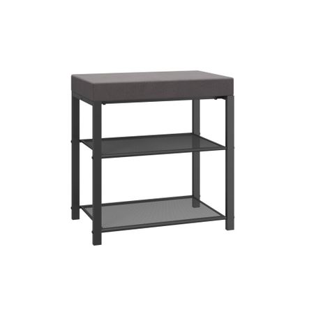 Банкетка для обуви с сиденьем черная/серая ЗМИ Торонто 13S