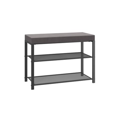 Банкетка для обуви с сиденьем черная/серая ЗМИ Торонто 23S