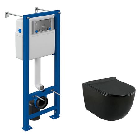 Комплект инсталляции Cersanit Vector с унитазом Lavelly Classic Black и сиденьем дюропласт микролифт (S-IN-MZ-VECTOR/1020758)