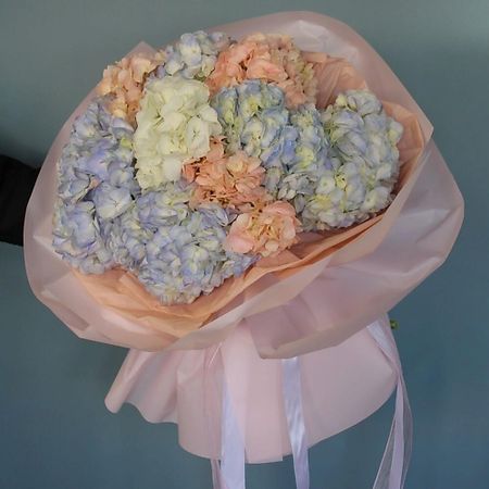 Букет живых цветов КОЛИБРИ ЦВЕТОЧНЫЙ САЛОН Королева- гортензия искусственные ы 1 комплект шелковая гортензия свадебные аксессуары украшение для фестиваля вазы домашний букет сделай сам реквизит