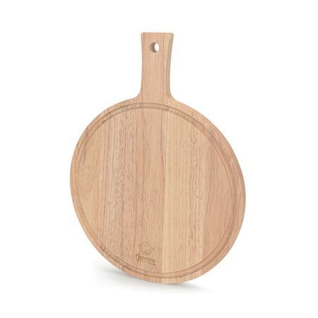 Доска разделочная Fissman из гевеи круглая с ручкой 40х30 см