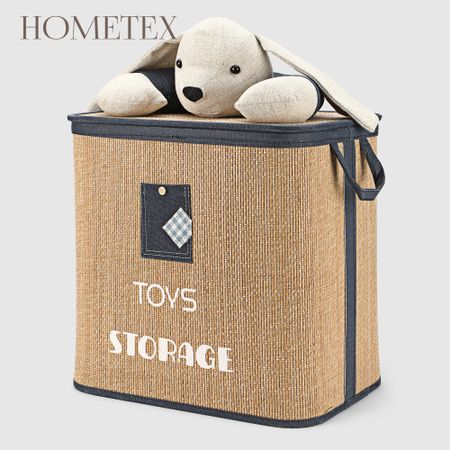 Бамбуковая корзина Hometex с крышкой, украшенная игрушками 40х30х40 см