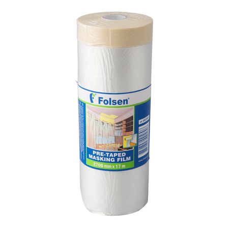 Пленка защитная Folsen с клейким краем 9 мкм 2,7х17 м (45,9 кв.м) пленка защитная folsen 7 мкм 4х5м голубая арт 094500