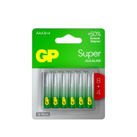 Батарейка GP Batteries Super G Tech АА пальчиковая LR6 1,5 В (12 шт.) (GP 15AA218/4-2CRSBC12) пальчиковая раскраска пр 1706 робокар поли и его друзья