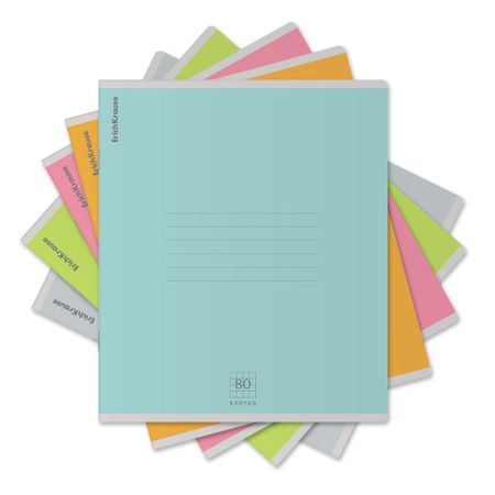 Тетрадь школьная ученическая Erich Krause Nature Colors, 80 листов, клетка, в ассортименте