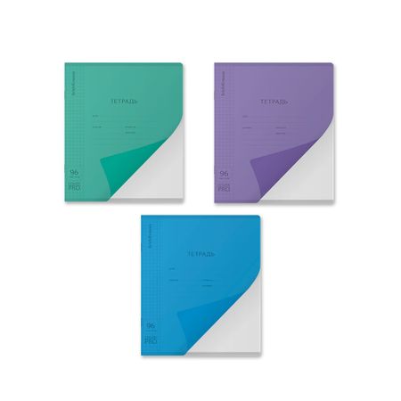 Тетрадь общая ученическая с пластиковой обложкой Erich Krause Классика CoverPrо Vivid fizzy, 96 листов, клетка, в ассортименте