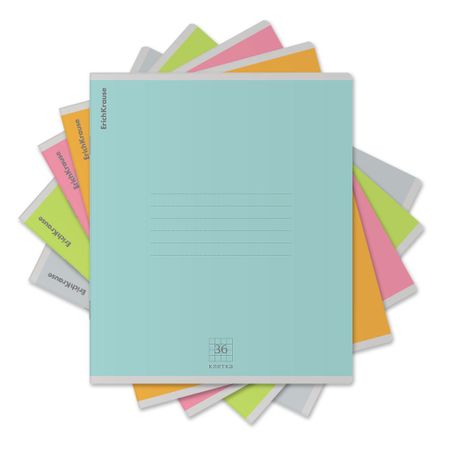 Тетрадь школьная ученическая Erich Krause Nature Colors, 36 листов, клетка, в ассортименте