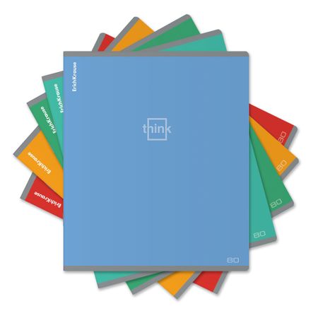 Тетрадь школьная ученическая Erich Krause Think, 80 листов, клетка, в ассортименте