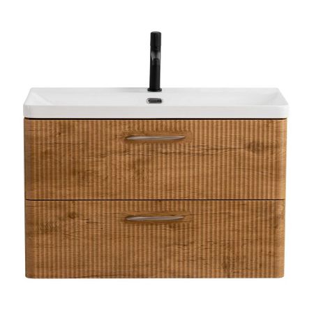 Тумба под раковину BelBagno Due 80 см подвесная светлое дерево (DUE-800-2C-SO-RN-P-FH)