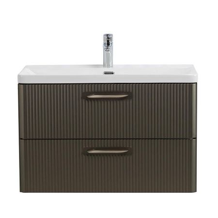 Тумба под раковину BelBagno Due 80 см подвесная темно-серая (DUE-800-2C-SO-GM-P-FH)