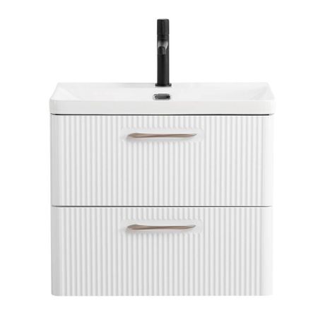 Тумба под раковину BelBagno Due 60 см подвесная белая (DUE-600-2C-SO-BL-P-FH)