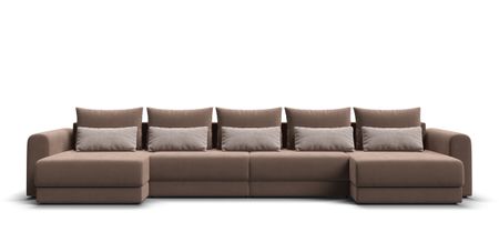 Модульный п-образный диван РИЧМОНД MODOOL Велюр Monolit мокко