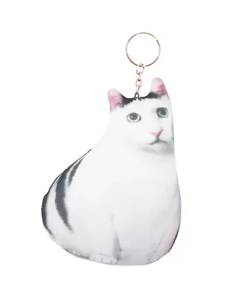 Брелок-антистресс Кот белый мем (15см) (201.1.5)