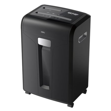 Шредер Deli E14400, фрагменты 4х40 мм, 16 листов, скрепки, скобы, пл.карты, диски 