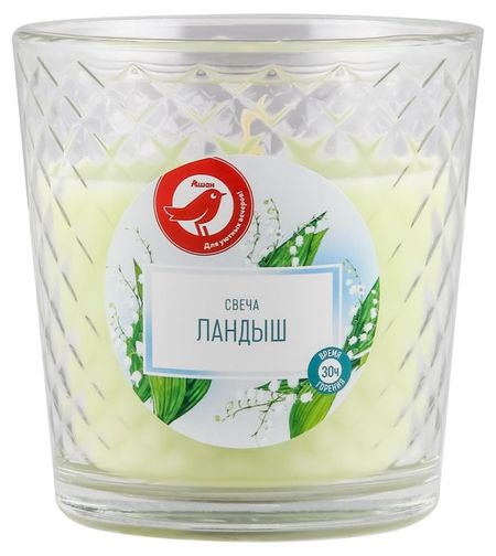 Свеча АШАН Красная птица с ароматом ландыша, 30 ч