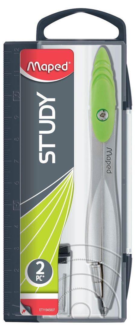 Циркуль Maped Study со сменными грифелями 2 мм, 1 шт в ассортименте