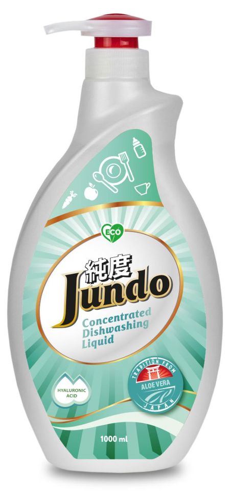 Гель для мытья посуды и детских принадлежностей Jundo Aloe Vera с гиалуроновой кислотой, 1 л