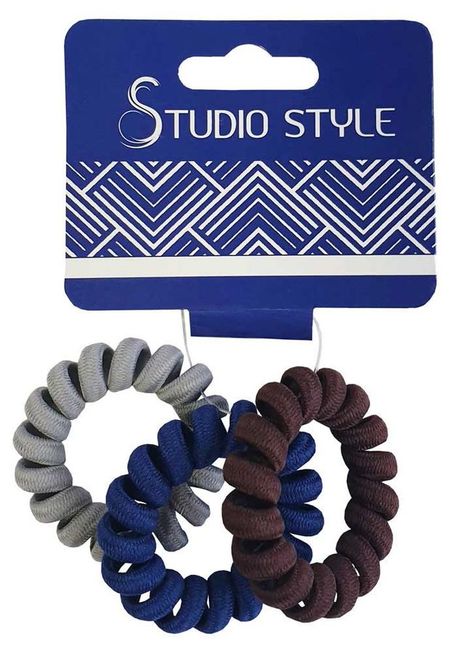 Резинка для волос Studio Style провод тканевый, 3 шт для карточек совуньи на синем фоне