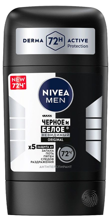 Дезодорант-антиперспирант стик NIVEA MEN Черное и Белое Original, 50 мл