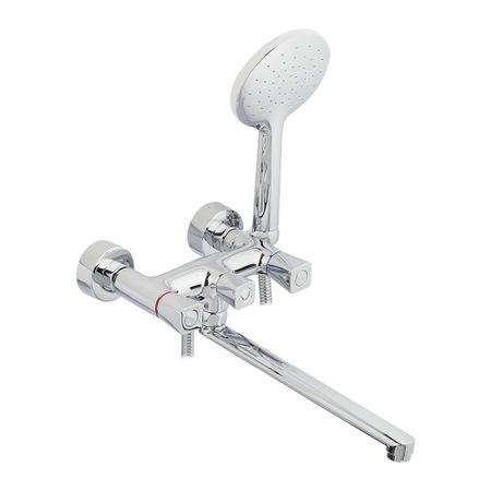 Смеситель для ванны Lavelly System хром двухвентильный с длинным изливом с лейкой (672194)