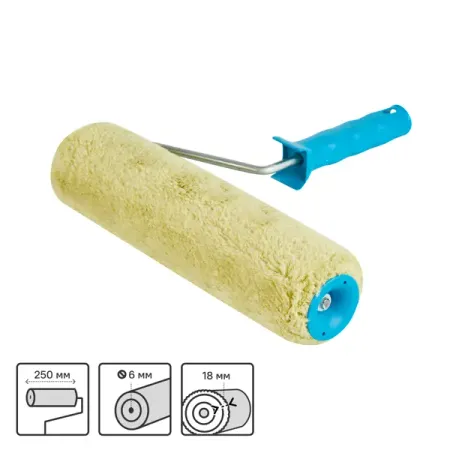 Валик для фасадных работ универсальный Matrix 250 мм диаметр бюгеля 6 мм длина ворса 18 мм