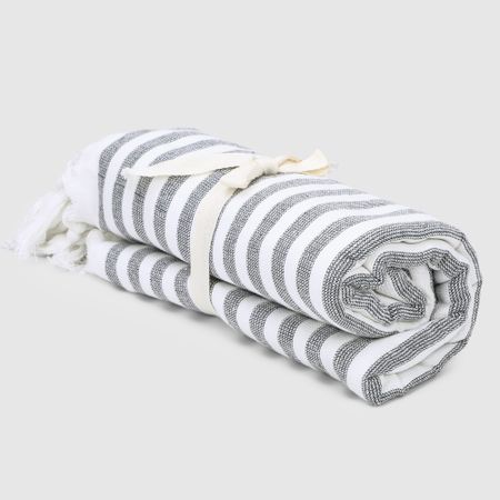 Полотенце Homelines textiles stripes серый 90х170 см