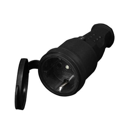 Розетка штепсельная UNIVersal одинарная с заземлением IP44 черная