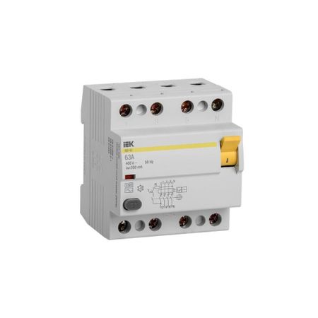 УЗО IEK ВД1-63 63А 3P+N тип AC 300 мА 4,5 кА (MDV10-4-063-300)