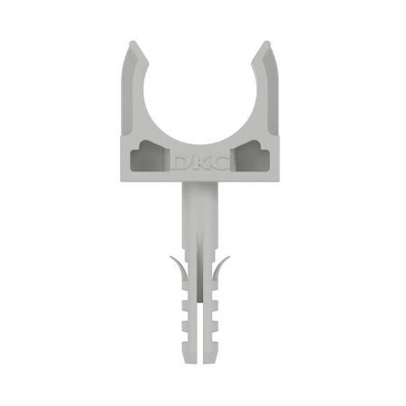 Фиксатор для труб 20 мм DKC с защелкой и дюбелем серый (100 шт.) (51320DIY)