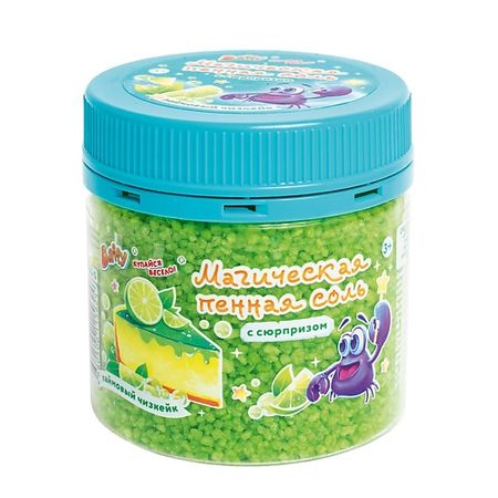 Соль для ванны BAFFY Магическая пенная соль с сюрпризом ЛАЙМОВЫЙ ЧИЗКЕЙК