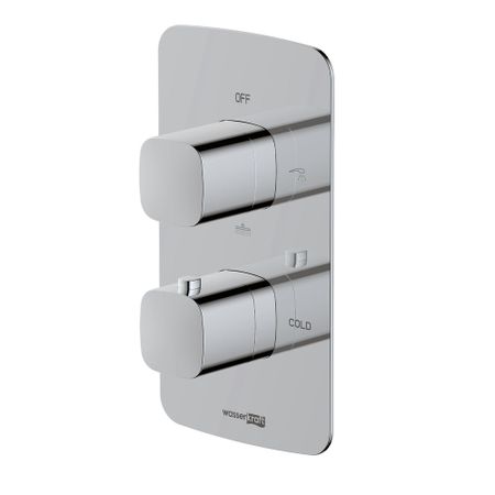 Смеситель для душа встраиваемый WasserKraft Naab термостатический с переключателем без лейки хром (8644 Thermo)