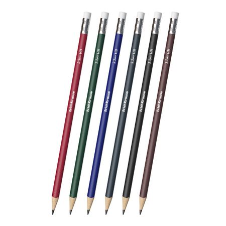 Чернографитный карандаш Erich Krause Deep Classic triangular, трёхгранный, с ластиком, HB