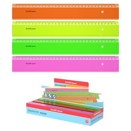 Линейка Erich Krause Neon 30 см в ассортименте