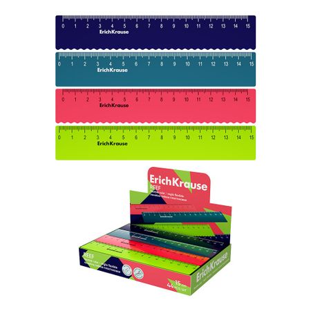 Линейка гибкая Erich Krause Reef, 15 см, в ассортименте