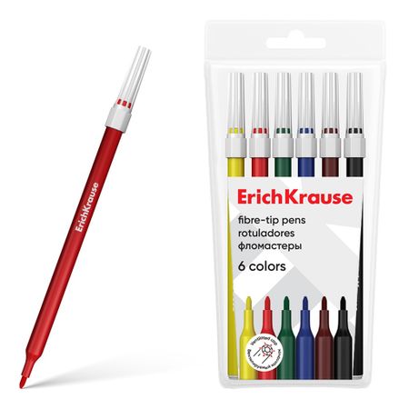 Фломастеры Erich Krause light в футляре 6 шт фломастеры centropen 12 ов