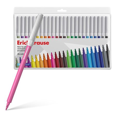Фломастеры Erich Krause в футляре 24 шт фломастеры centropen 12 ов