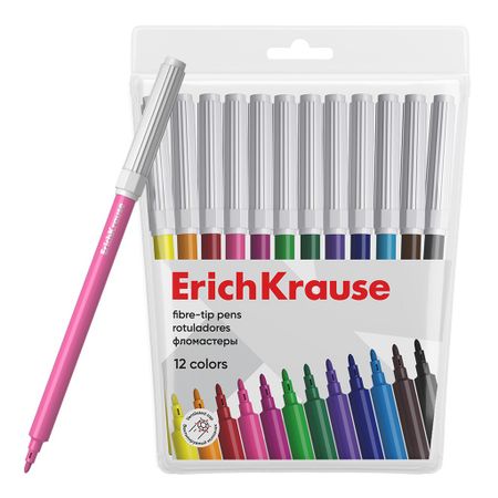 Фломастеры Erich Krause в футляре 12 шт фломастеры centropen 12 ов