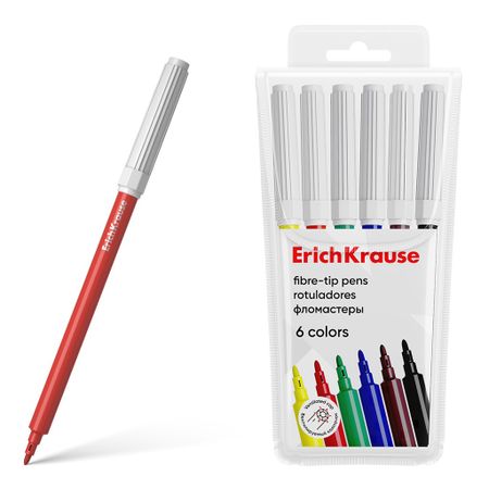 Фломастеры Erich Krause в футляре 6 шт фломастеры centropen 12 ов