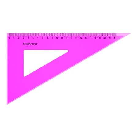 Угольник пластиковый Erich Krause Neon, 60°/22 см, в ассортименте