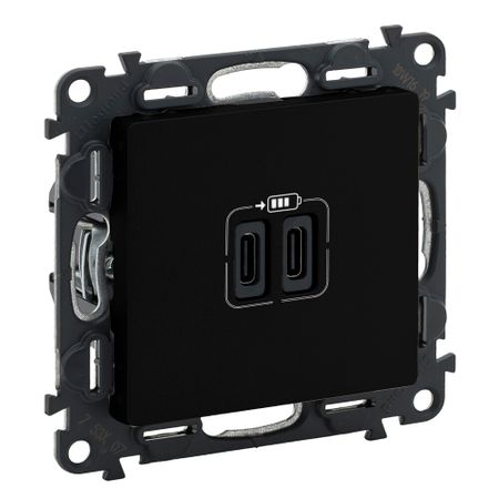 Розетка USB Legrand Valena Life встраиваемая антрацит 2хUSB Type-C (756307) розетка usb legrand valena life б з белая