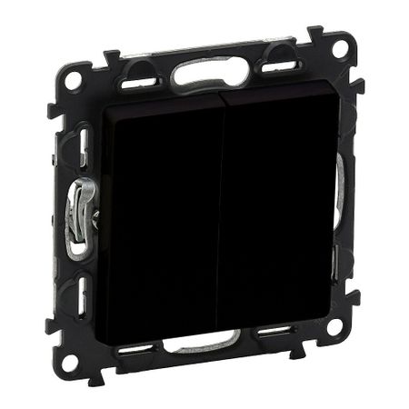 Выключатель Legrand Valena Life двухклавишный встраиваемый антрацит (756305)