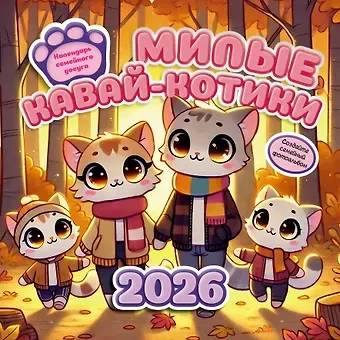 Милые кавай-котики. Календарь семейного досуга 2026