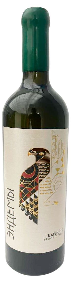 Вино Эндемы Шардоне белое сухое Россия, 0,75 л
