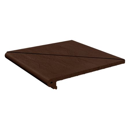 Клинкерная ступень Markaстрой Natural угловая шоколад 330х330х14 мм