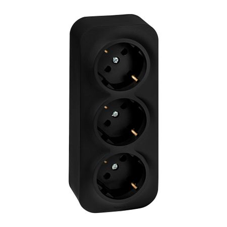 Розетка Legrand Quteo накладная черная со шторками (782473)