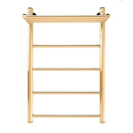 Полотенцесушитель водяной Indigo Line 700х500 мм лесенка с полкой золото